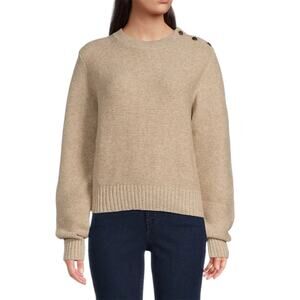 Normal Brand Elena Crewneck Knit Sweater Camel Tan Small